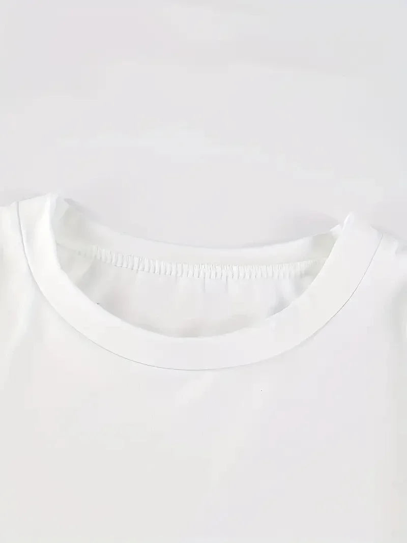 20/1 Penye CompackNew York Baskılı Oversize Kısa Kol Bisiklet Yaka T-shirt - Beyaz