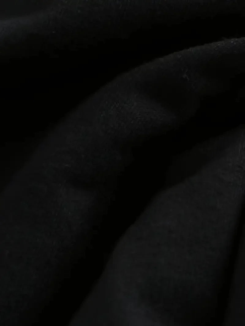 20/1 Penye Compack Baskılı Oversize Kısa Kol Bisiklet Yaka T-shirt - Siyah