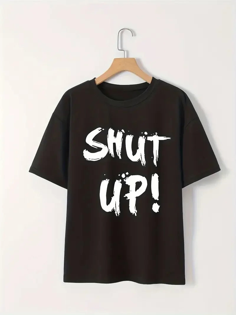 20/1 Penye Compack Baskılı Oversize Bisiklet Yaka m Kısa Kol Yazlık T-shirt - Siyah