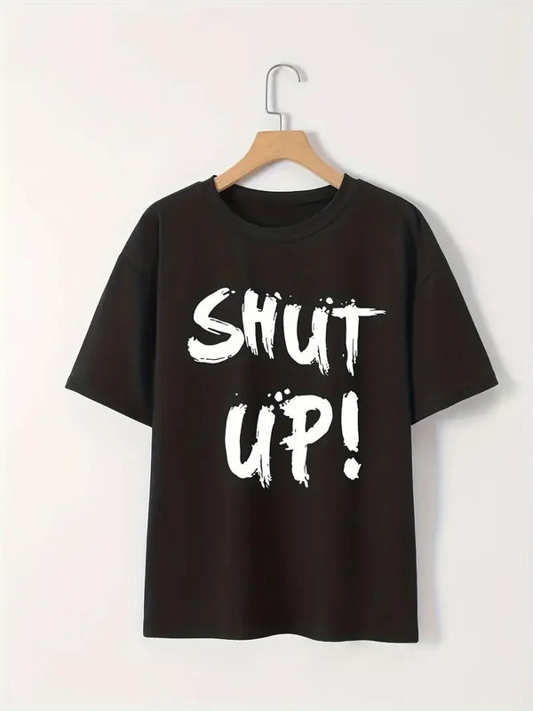 20/1 Penye Compack Baskılı Oversize Bisiklet Yaka m Kısa Kol Yazlık T-shirt - Siyah