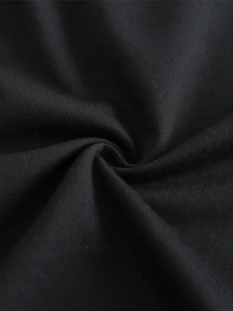 20/1 Penye Compack Baskılı Oversize Kısa Kol Bisiklet Yaka T-shirt - Siyah